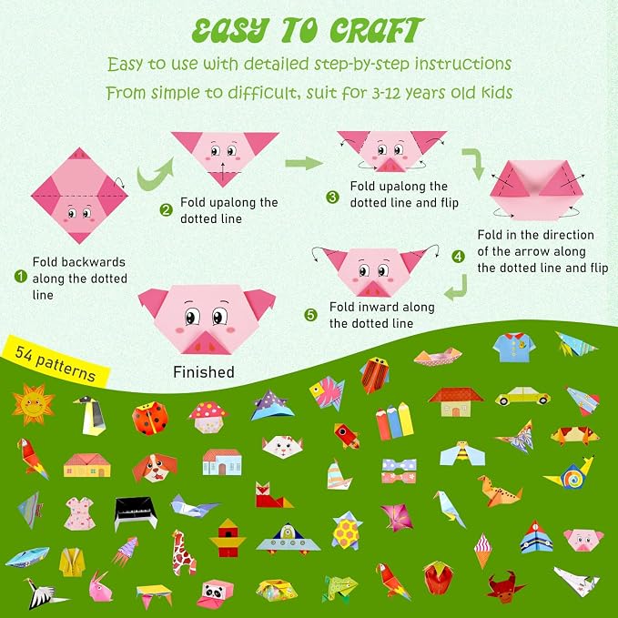 308 Sheets Origami Paper Kit, 5.5inch Craft Origami Set - Image 3