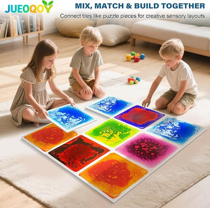Liquid Sensory Floor Tiles for Kids Ages 3+, Interactive Color-Flow, Classroom - Image 5