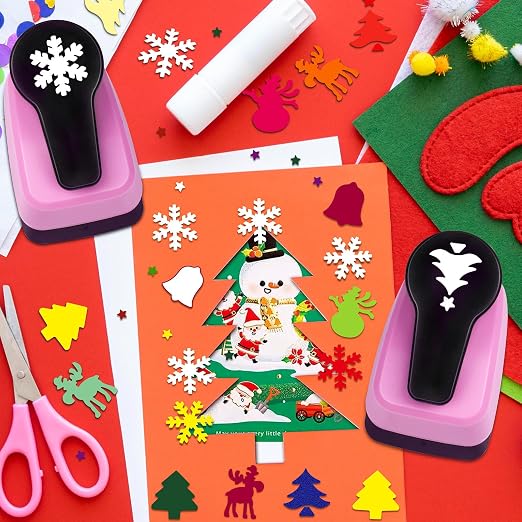 Paper Punch Shape Hole Puncher Craft Punches 1 inch Christmas Punches - Image 2