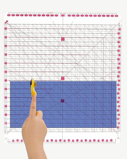 12.5 * 12.5" Quilting Ruler, Square Sewing Ruler, Durable 4mm Thick Slotted by Bondream