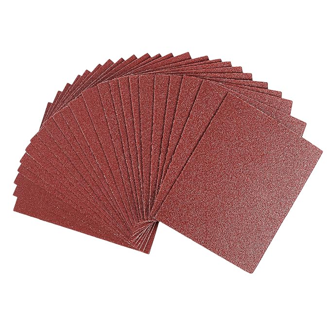 1/4 Sandpaper Sheet, 4-1/2"*5-1/2" Assorted 60-80-120 by BAOSTC