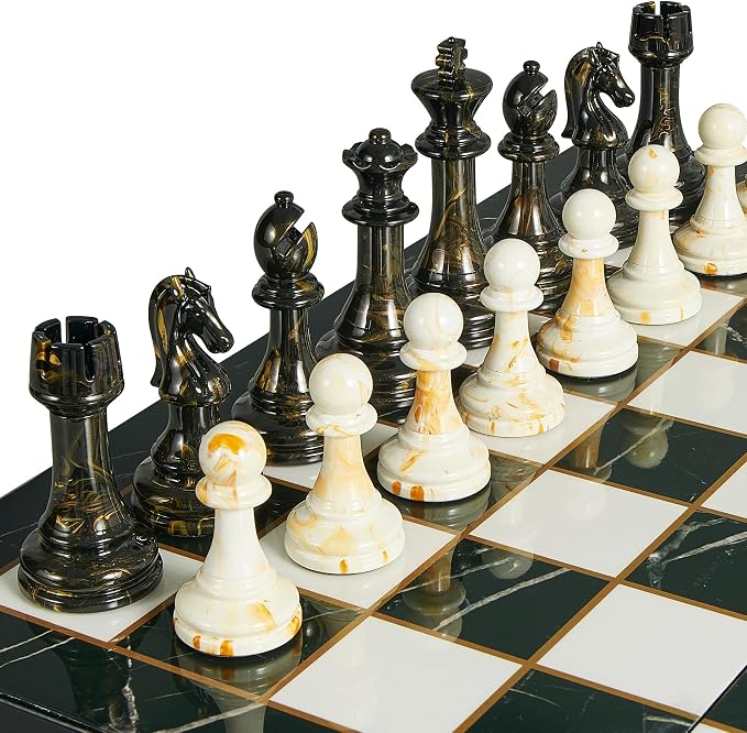 15" Large Chess Set for Adults- Weighted Acrylic Pieces Including Extra 2 Queens - Image 3