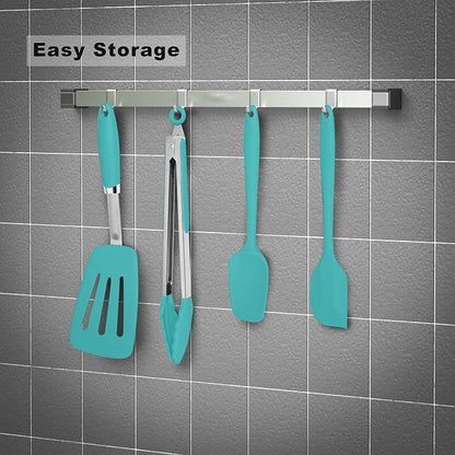Silicone Spatulas Set Turners Tongs Cooking Utensils Set High Heat Resistant - Image 4