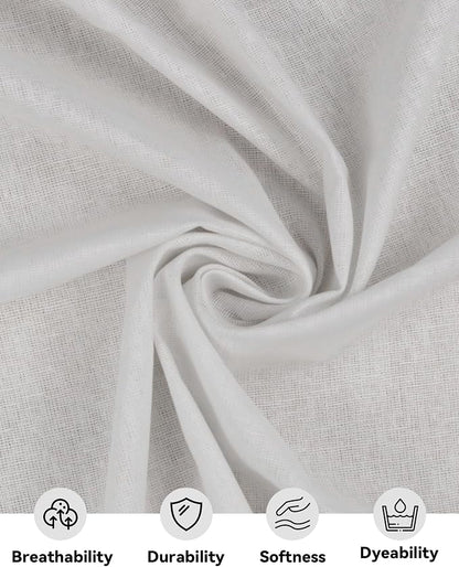 HOTGODEN Medium Weight 100% Cotton Muslin Fabric: 59 inch x 5 Yards Bleached - Image 2