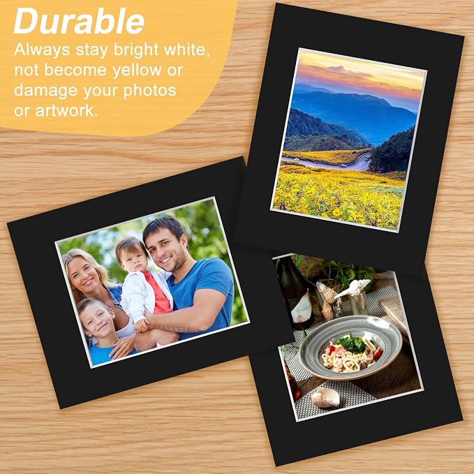 Phinus 8 Pack Picture Mats for Frames, Acid Free 11x14 Matted to 8x10, Picture - Image 6