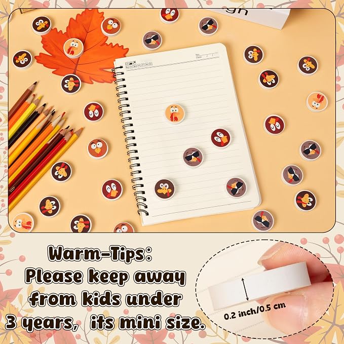 60Pcs Thanksgiving Mini Erasers - Image 3