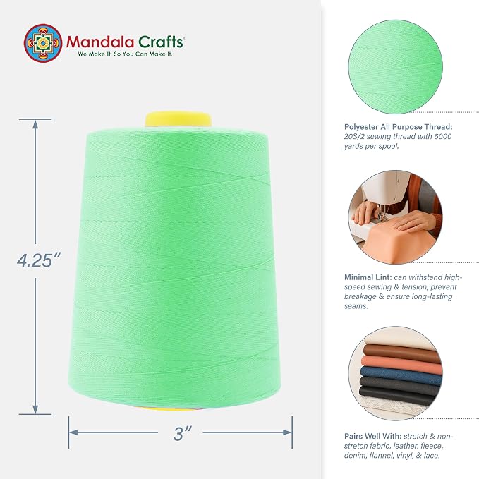 Mandala Crafts 4 Pack of Serger Threads Cones Spools - Image 3