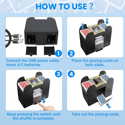 Automatic Card Shuffler 6 Deck Heavy Duty Electric Card Shuffler, - Image 8