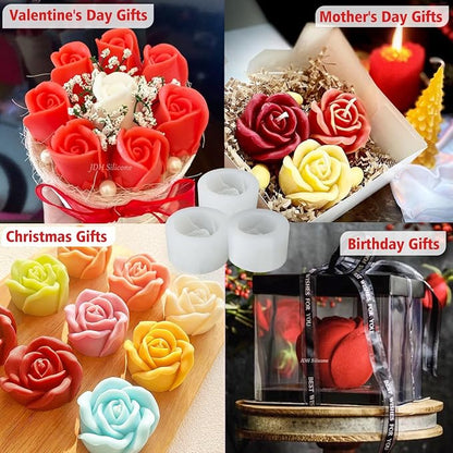 3 PCS Rose Silicone Molds Soap 3D Flower Mold Candle Mold Clay Resin Molds - Image 6
