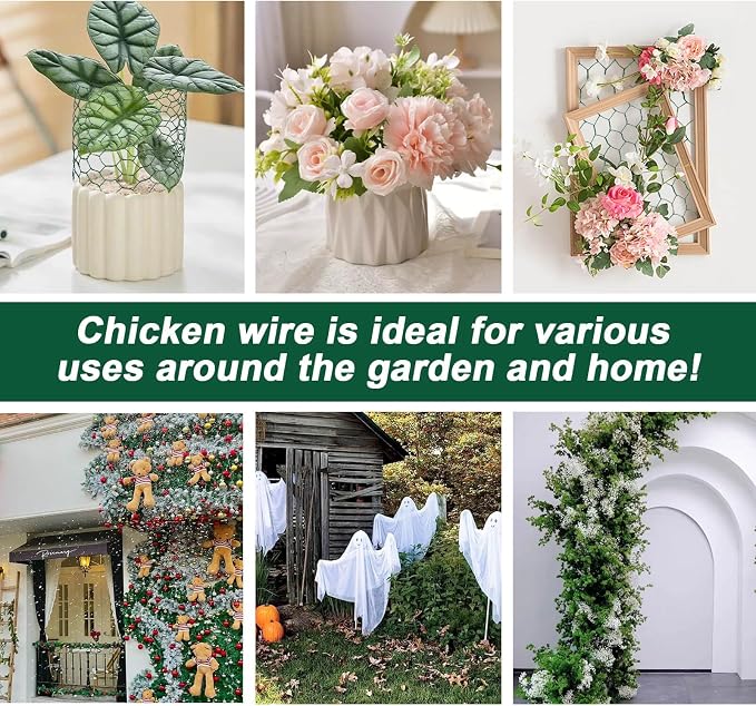 4 × 236 in Floral Wire Netting, Galvanized Coated Chicken Mesh Netting - Image 6
