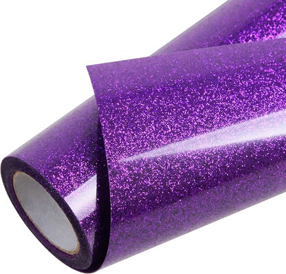 TORC Purple Glitter HTV Heat Transfer Vinyl Roll 12 inch x 5 ft Iron on Vinyl by TORC