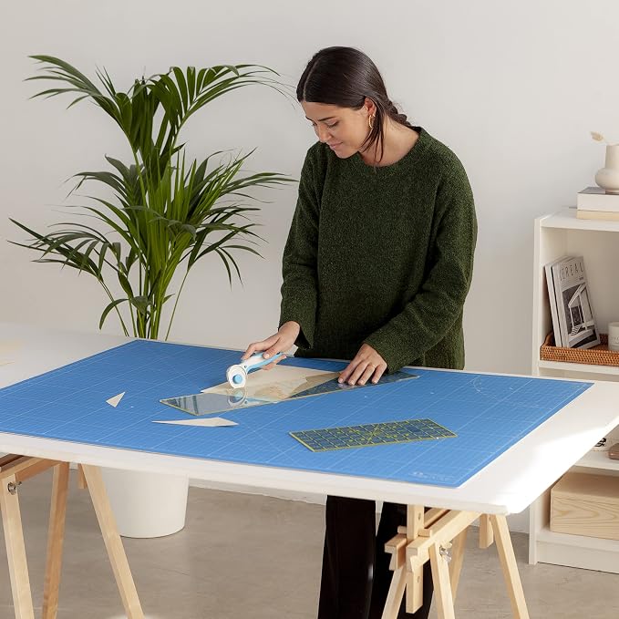Elan Cutting Mat A0 Blue, Extra Large Self Healing Cutting Mat 36 x 48 Inch - Image 2