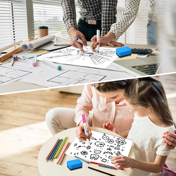 Dry Erase Lapboards Student Pack of 12, 9x12 inch Double Sided White Boards - Image 7
