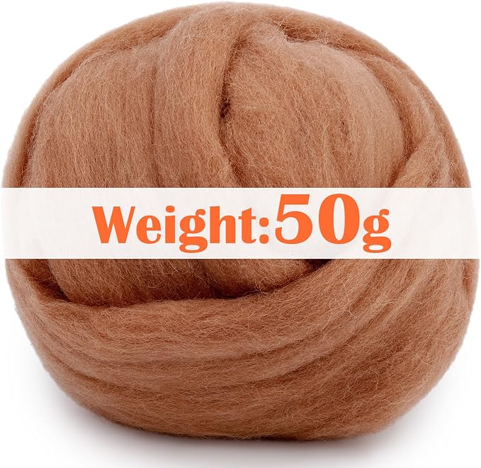 Mayboos Wool Roving Yarn, 1.76oz Colored Natural Wool Roving, Wool Felting - Image 2