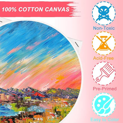 7 Pack Stretched Canvases for Painting, Round Canvas - Image 5