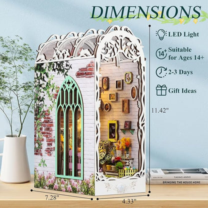 TuKIIE DIY Book Nook Miniature Kit, Booknook Dollhouse Bookshelf Insert - Image 3