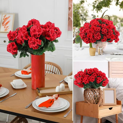 Hananona 12 Pcs Artificial Geranium Flowers - Image 8