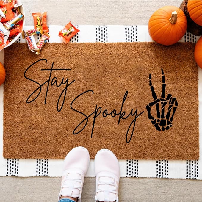 Halloween Stencils for Door Mats Welcome Ghost Stencil Reusable Stay Spooky - Image 3