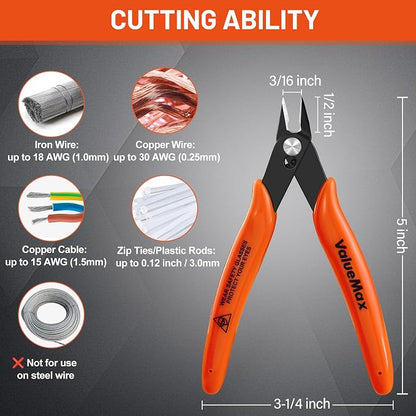 ValueMax Flush Cutters 12 Pack, Small Diagonal Cutters - Image 4