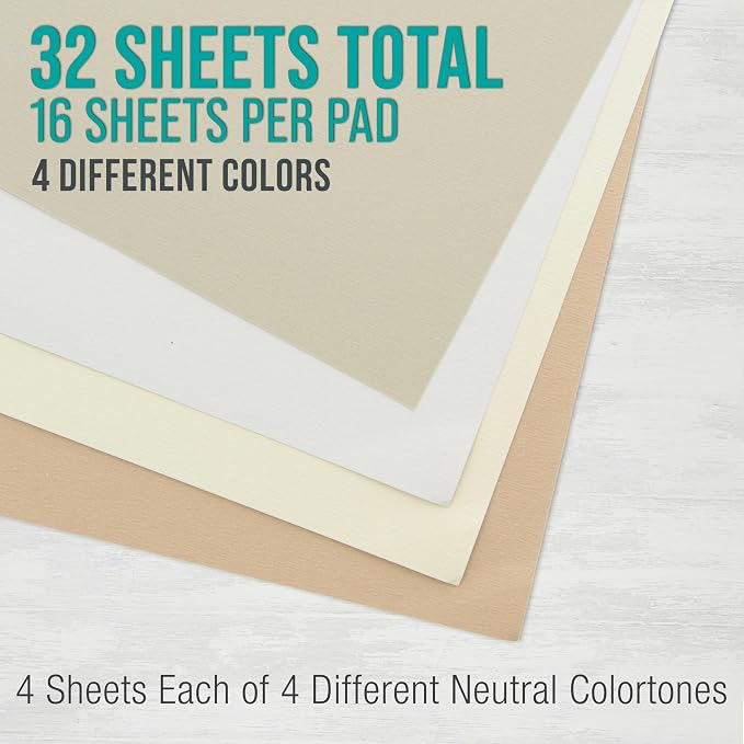 U.S. Art Supply 9" x 12" Pastel Paper Pad: 2 Pack, 4 Neutral Toned Colors - Image 3