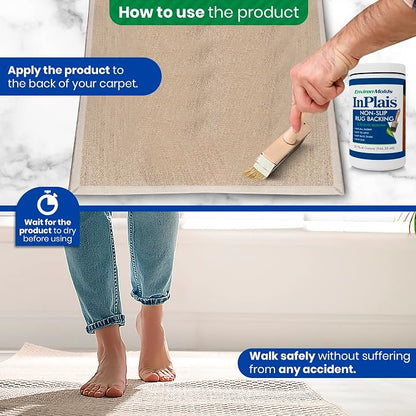 InPlais Non-Slip Area Rug Backing 1-Gallon Fabric & Floor Safe Latex Layer | - Image 4