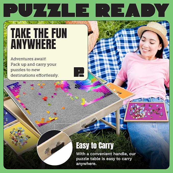 Puzzle Ready Puzzle Table with Drawers - Image 7