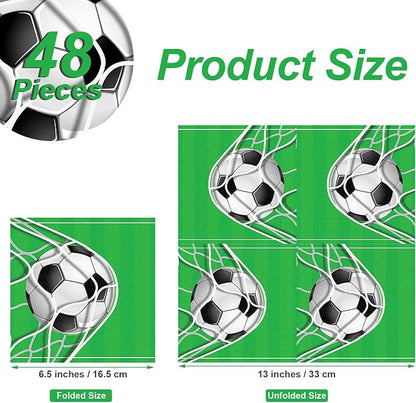 Aodaer 48 Pieces Soccer Paper Napkins Disposable Football Party Napkins Sports - Image 2