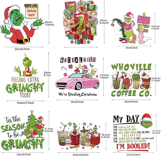 Christmas Iron on Decals Transfer, Funny Christmas Heat Transfer Stickers Iron - Image 2