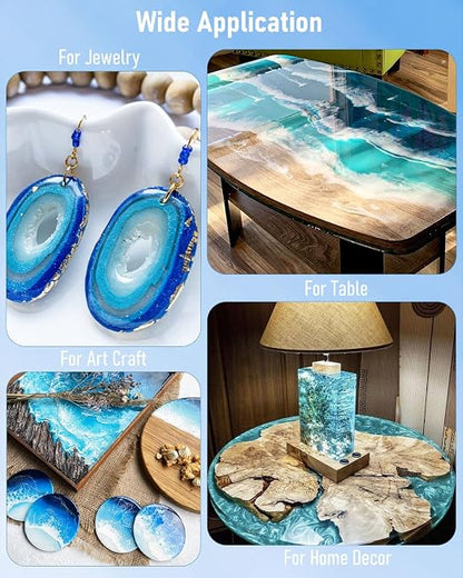 80 Oz Epoxy Resin Kit with 16 Colors Mica Powder, Cups & Stick, Crystal Clear - Image 6