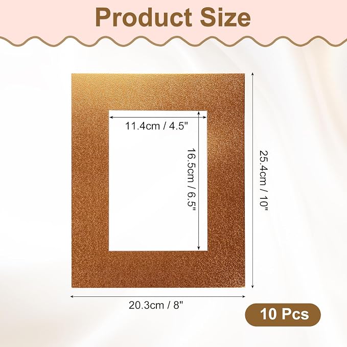 uxcell 10Pcs Picture Mats, 8 x 10 Mat Board Center - Image 2