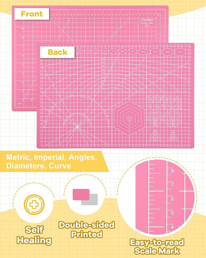 Density-upgraded 18"x12" Self Healing Cutting Mat, Idemeet Rotary Sewing Mat - Image 4