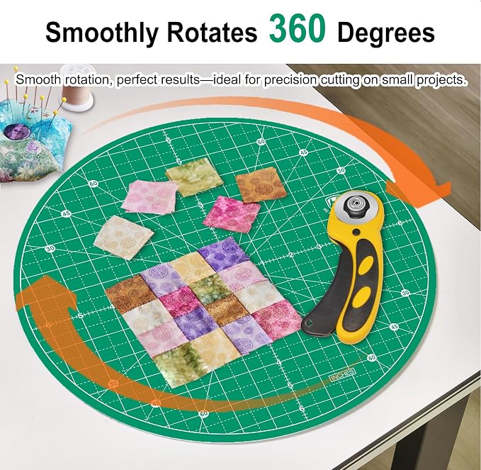 Headley Tools 13"x13" Round Rotating Cutting Mat, Self Healing Mat - Image 4