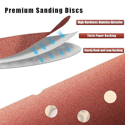 320 Grit 5 Inch Sanding Discs Hook and Loop Sandpaper - Image 3