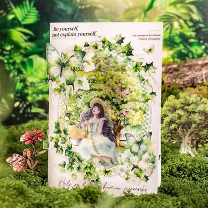 120Pcs Forest PET Scrapbook Stickers Botanical Designs - Image 7