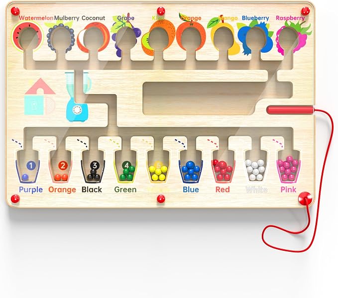 Magnetic Maze Board for Kids Age 3-5, Montessori Educational Wooden for All by Unknown