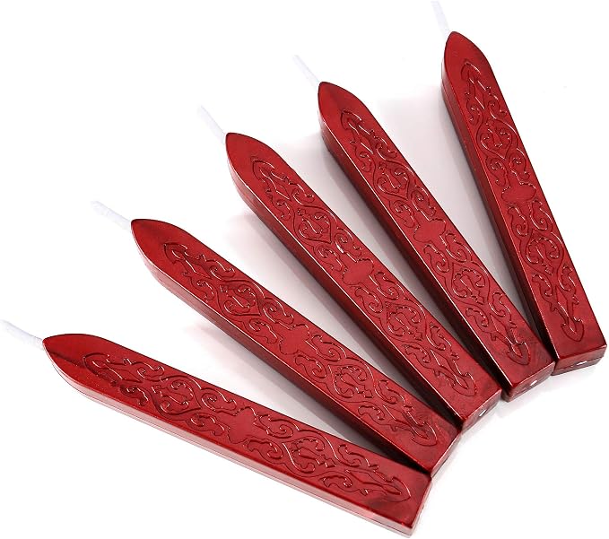 Yoption 5 Pcs Metallic Red Sealing Wax Sticks - Image 2