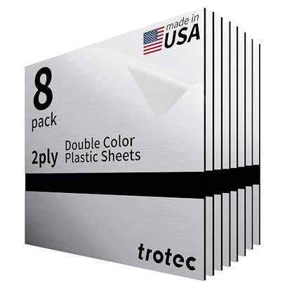 Trotec | Metallic Looking Acrylic Sheet | 12"x12"x1/16, Name Plate | USA Made by TrotecEngravingSupplies
