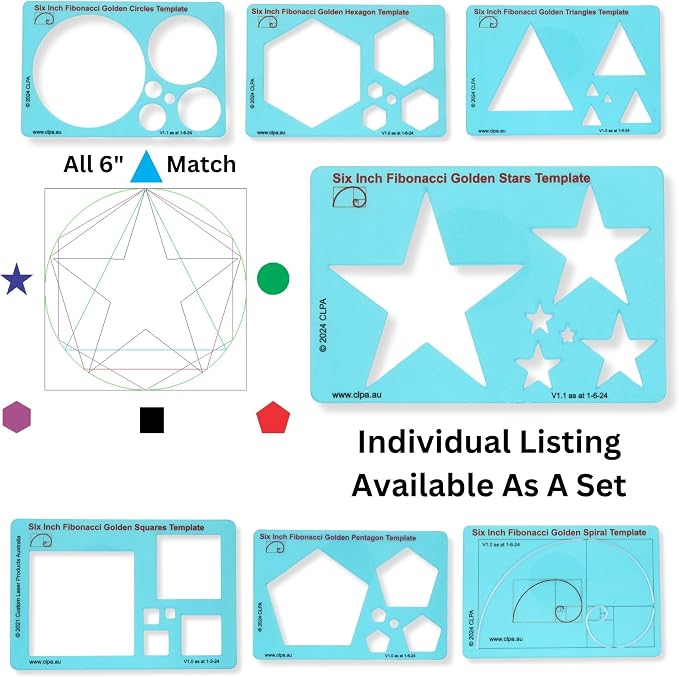 Star Stencil Template for Drawing and Drafting: A Fibonacci-Inspired Star - Image 5