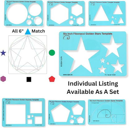 Star Stencil Template for Drawing and Drafting: A Fibonacci-Inspired Star - Image 5