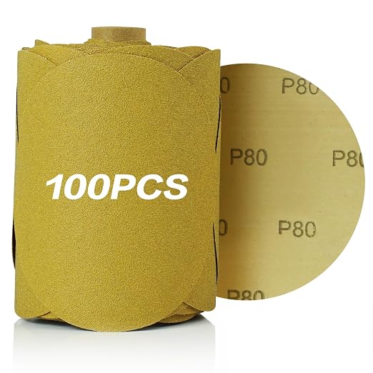 PSA Sanding Discs 6 Inch Adhesive Backed Sandpaper 100 Pack 80 Grit Self by Keeimp