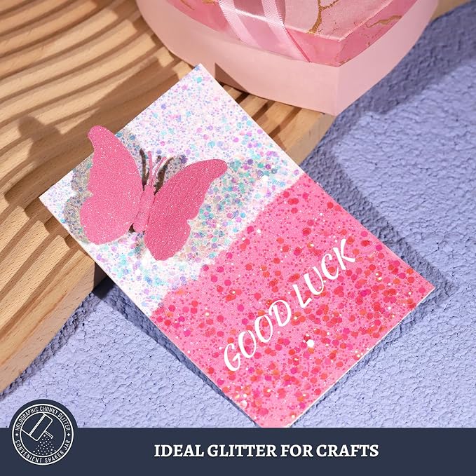 LEOBRO Pink Glitter, 160g/5.64oz Pink Chunky Glitter - Image 7