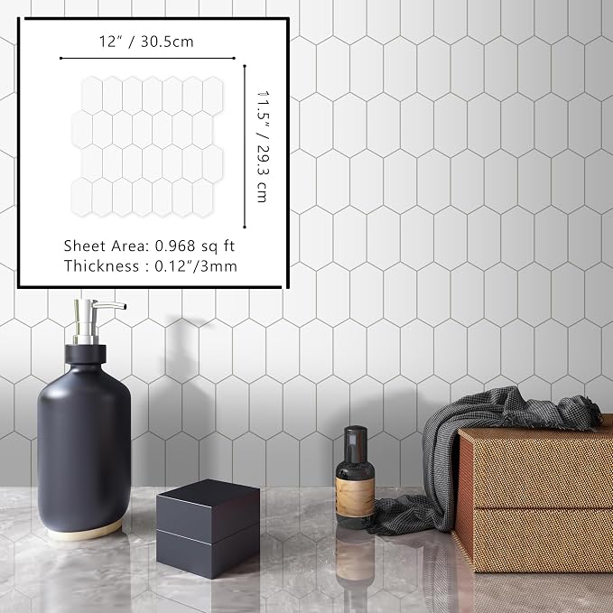The Tiles Plaza 10-Sheet Peel and Stick Backsplash, Stone Composite Stick On - Image 2