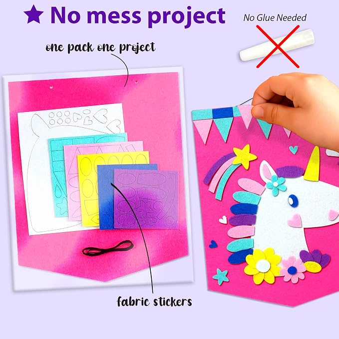 KRAFUN My First Beginner Felt Kit Unicorn Girl Animal Craft - Image 5