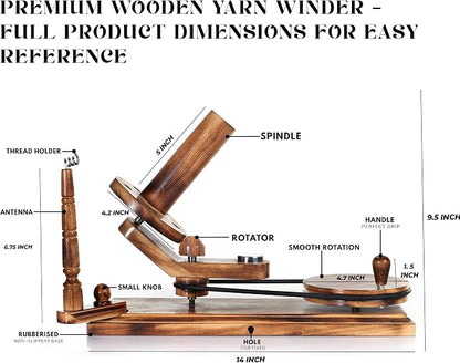 Handmade Wooden Yarn Ball Winder & Table Top Swift - Image 5