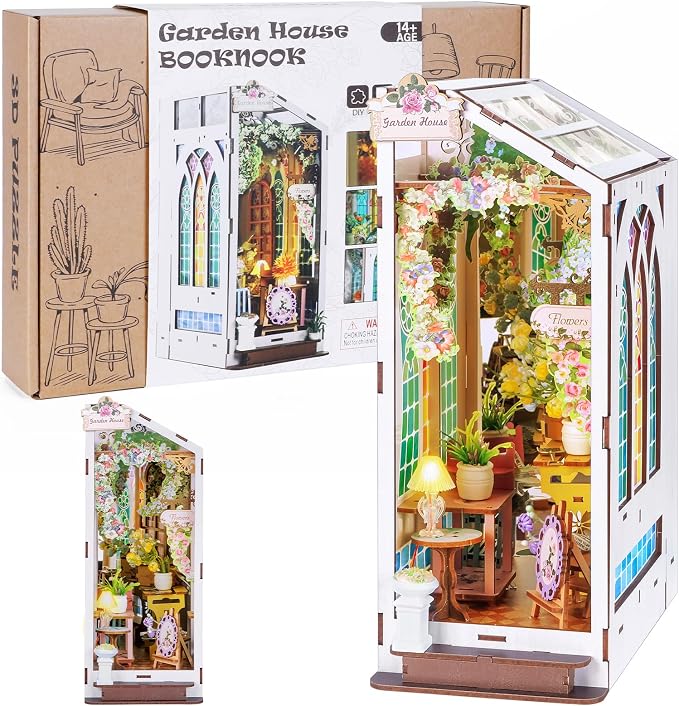 Book Nook Kits for Adults, Miniature House 3D Puzzle Kit for Teens, DIY Crafts by Fimeetoy