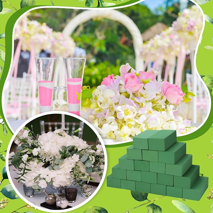 Pangda 30 Pcs Floral Foam Blocks 7. 9''lx3. 5''wx2. 4"h Green Wet and Dry - Image 5