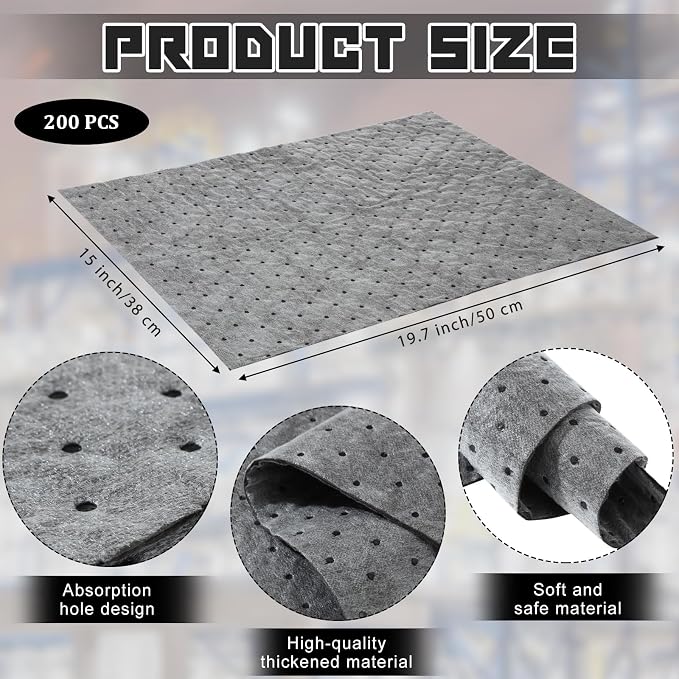Hoolerry Oil Absorbent Pads Weight Dimpled Pad Garage Accessories Water - Image 2