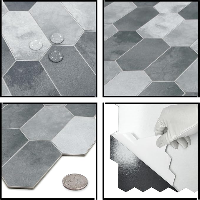The Tiles Plaza 10-Sheet Peel and Stick Backsplash, Stone Composite Stick On - Image 6