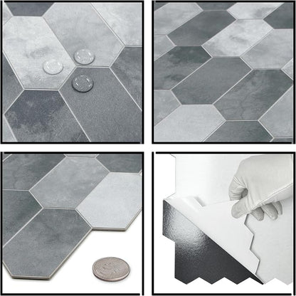 The Tiles Plaza 10-Sheet Peel and Stick Backsplash, Stone Composite Stick On - Image 6