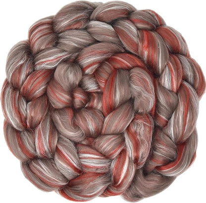 Merino Silk Luxe Tonal Designer Blend. Superfine Merino, Tussah Silk. Top Roving by LivingDreamsYarn